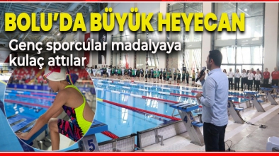 BOLU'DA GENÇ SPORCULAR MADALYAYA KULAÇ ATTILAR